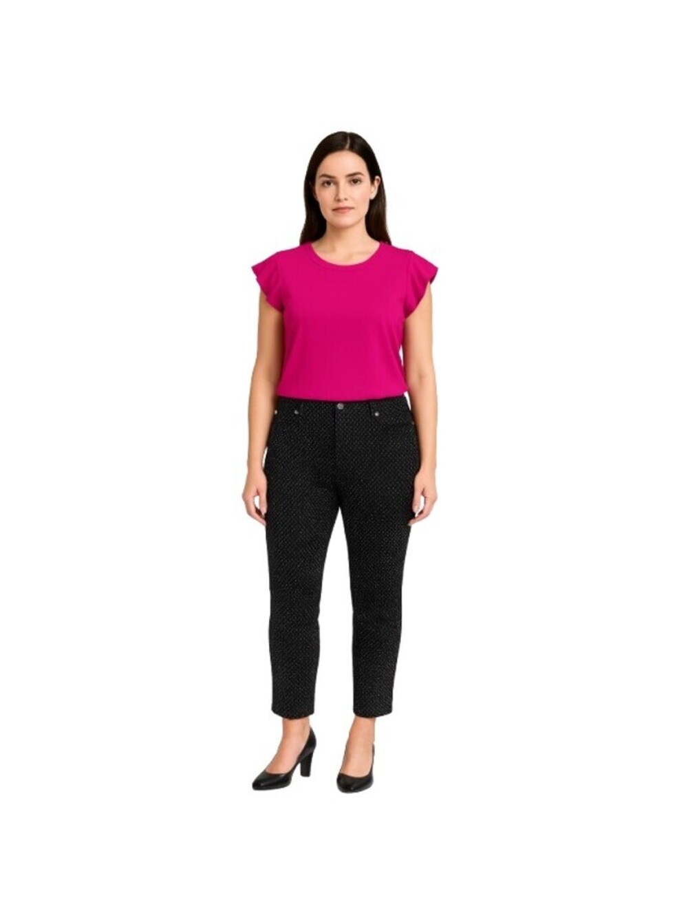 Catherine Malandrino Women’s Fuchsia Top Flutter Sleeve Size XS